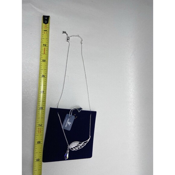 Swarovski Crystal Angle Wing  Pendant Necklace New In Velvet Box  Turkmanistan - Picture 3 of 3